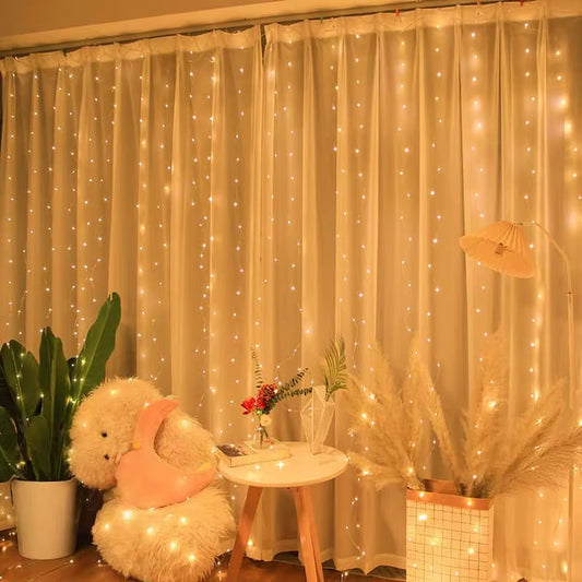3/4/6M Curtain LED String Lights Garland USB Festoon Remote Control Fairy Garland Lights Christmas Decoration for Bedroom Home